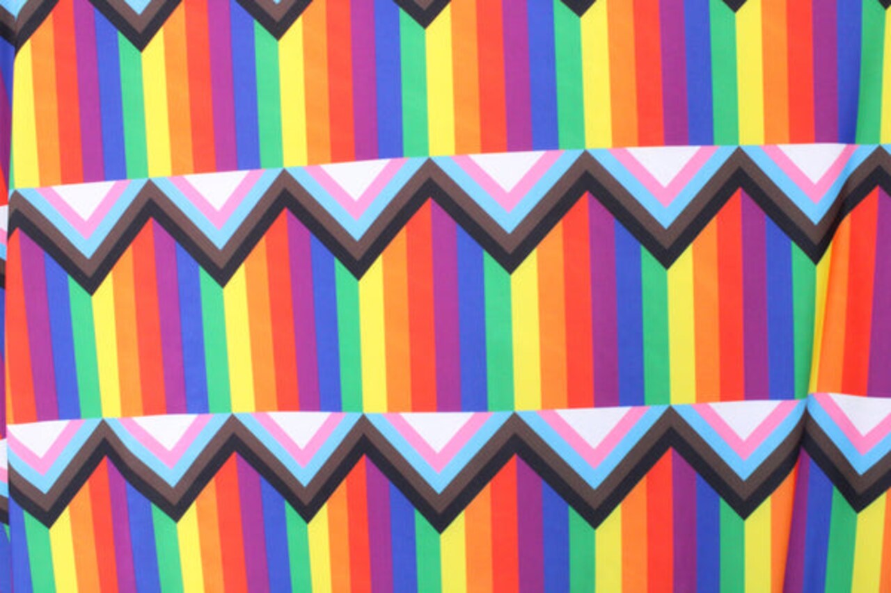 1 Yard Rainbow Pride Flag Print Stretch Fabric for Festival Clothing Performancewear Costumes Leotards 58/60" Inch Width